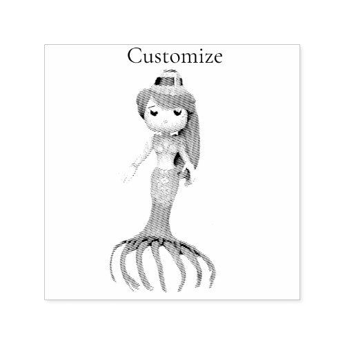 Cute Creepy Mermaid Witch Thunder_Cove Self_inking Stamp