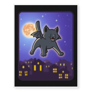 Cute & Creepy Vampire Cat - Halloween Gifts Temporary Tattoos