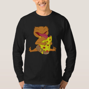 Cute Crested Gecko Eating Pizza Lizard Quotes T-Shirt