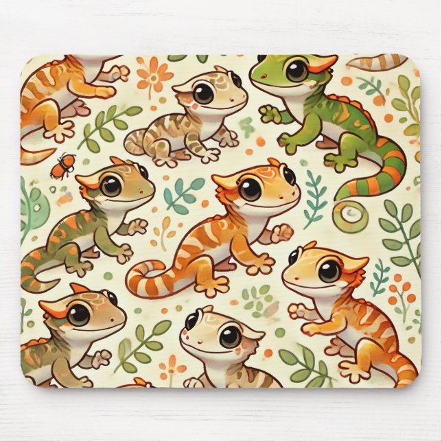 Cute Crested Gecko Mouse Pad (Front)