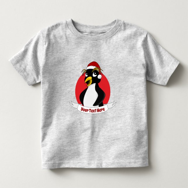 Cute crested penguin Christmas cartoon Toddler T-s Toddler T-shirt (Front)