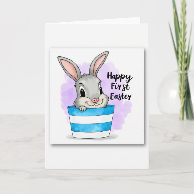 Cute Critter In Stripes Card (Front)