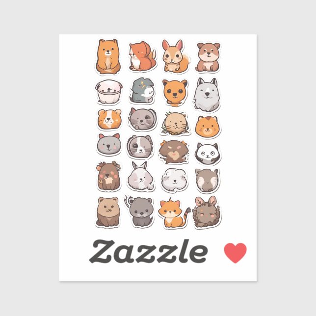 Cute Critter Sticker Sheet | Woodland & Pet Animal (Sheet)