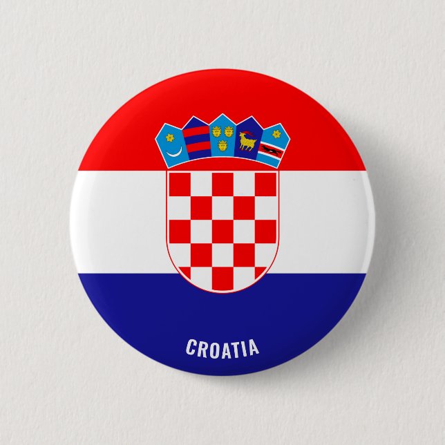 Cute Croatia Flag Patriotic Button (Front)