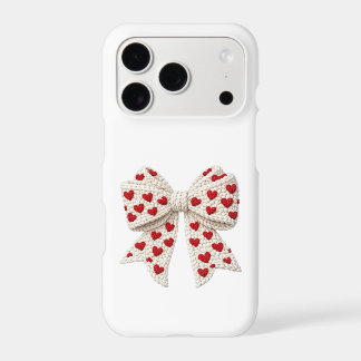 Cute Crochet Heart Bow Kawaii iPhone Case