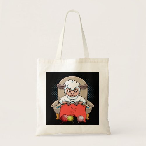 Cute Crochet Knitting Grandma Sheep Animal Lover 3 Tote Bag