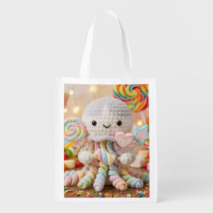 Cute Crocheted Octopus Candy Land Aesthetic Grocery Bag