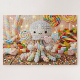 Cute Crocheted Octopus Candy Land Aesthetic Jigsaw Puzzle