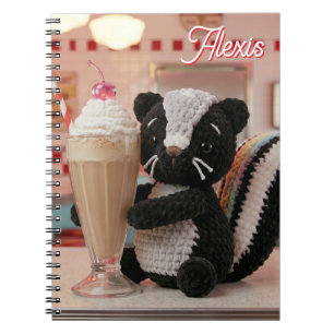 Cute Crocheted Skunk at Retro Diner Notebook
