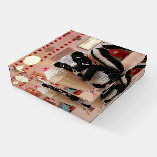 Cute Crocheted Skunk at Retro Diner Paperweight