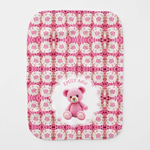 Cute Crocheted Teddy Bear Girl's Baby Shower