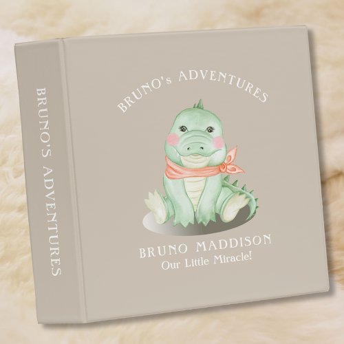Cute Crocodile Baby Boy Scrapbook Album 3 Ring Binder
