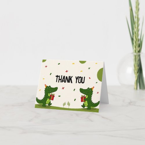 Cute Crocodile Gift Letterpress Thank You Card