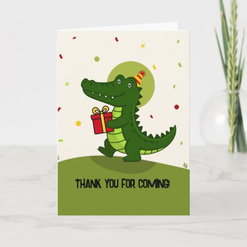 Cute Crocodile Gift Letterpress Thank You Card