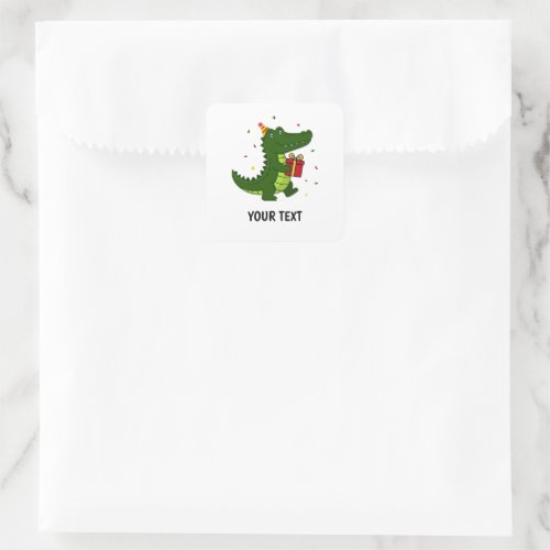 Cute Crocodile Gift Square Sticker