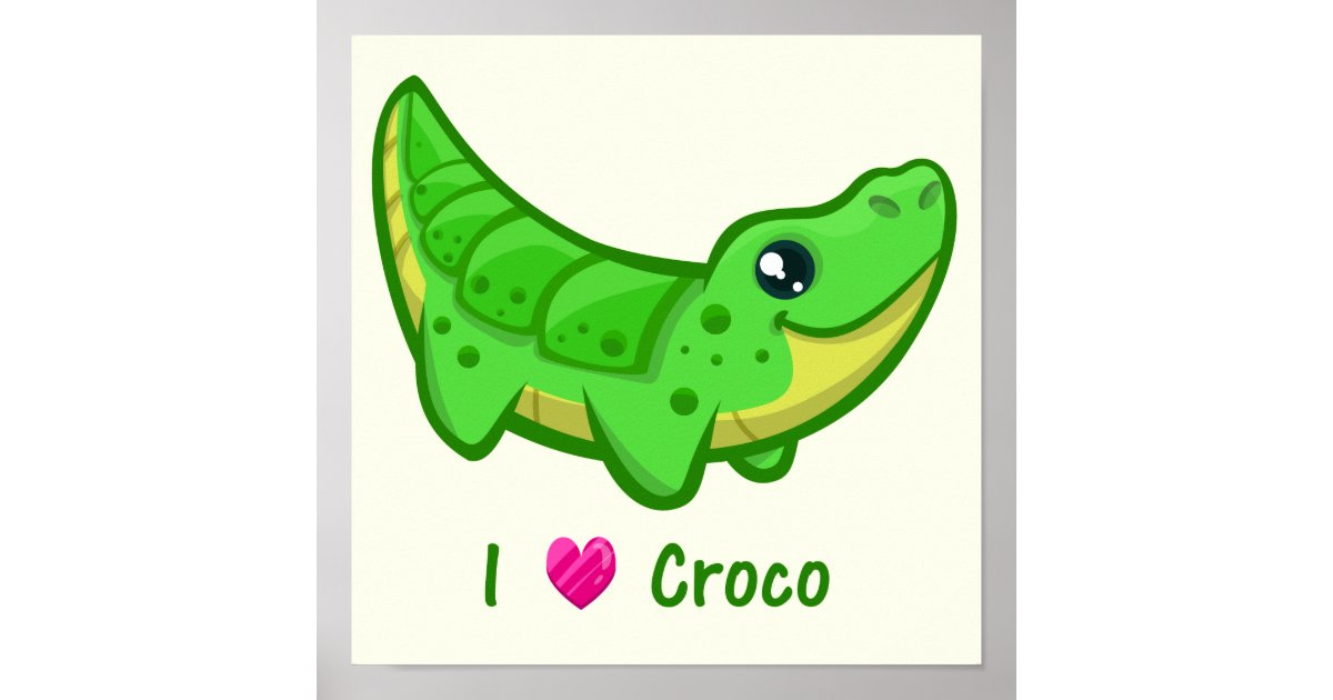 cute cartoon baby crocodile