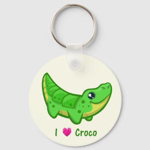 Cute crocodile love kawaii cartoon keychain