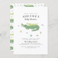 Cute Crocodile | Modern Baby Boy Baby Shower Invitation