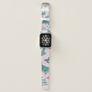 Cute crocodile, vintage alligator pattern. apple watch band