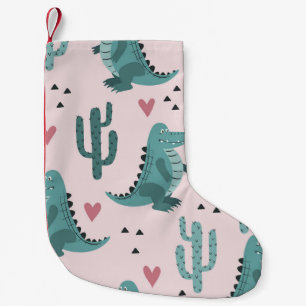 Cute crocodile, vintage alligator pattern. small christmas stocking