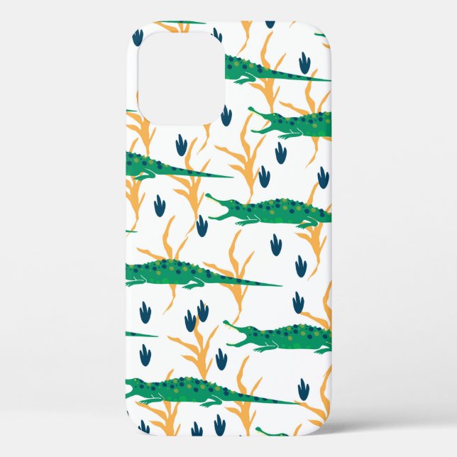 Cute crocodiles seamless pattern. Cartoon animals. Case-Mate iPhone Case (Back)