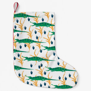 Cute crocodiles seamless pattern. Cartoon animals. Small Christmas Stocking
