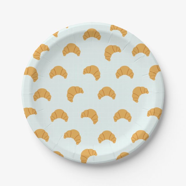 Cute Croissant Paper Plates (Front)