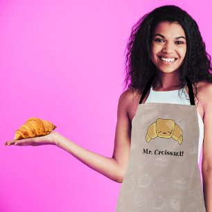 Cute Croissant with mustache Apron