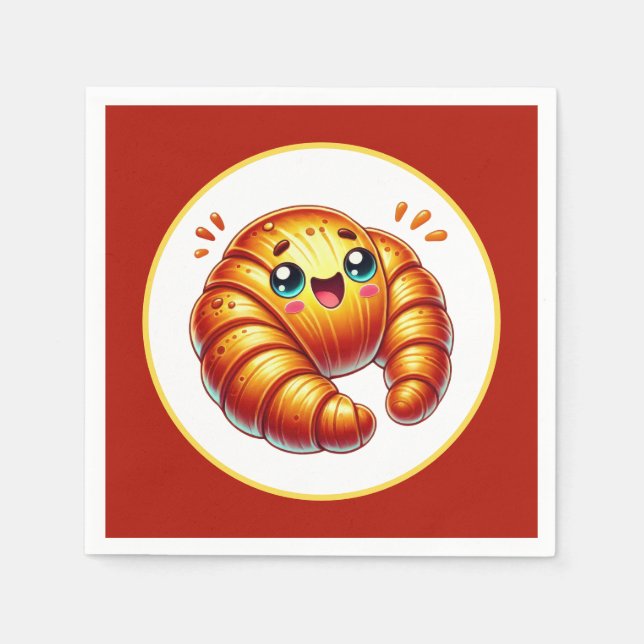 Cute  croissants lovers serving napkins (Front)