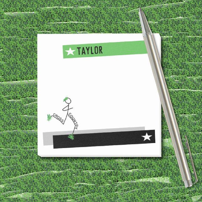 Cute Cross Country Grass Runner Personalized Post-it Notes (Depiction of Post-it Notes)