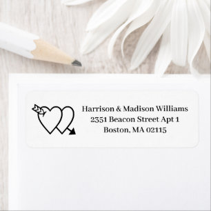 Cute crossed arrow hearts custom elegant wedding  label