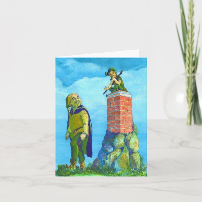 Cute Crossroad Elves Color Folded Greeting Card (Front)