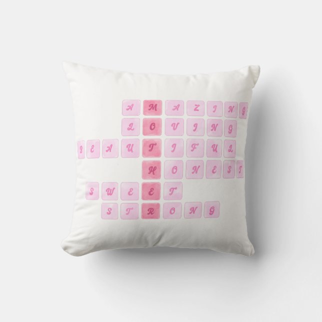 Cute Crossword Mother's Day Cushion (Front)