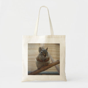 Cute Crouching Squirrel on Branch Tote Bag
