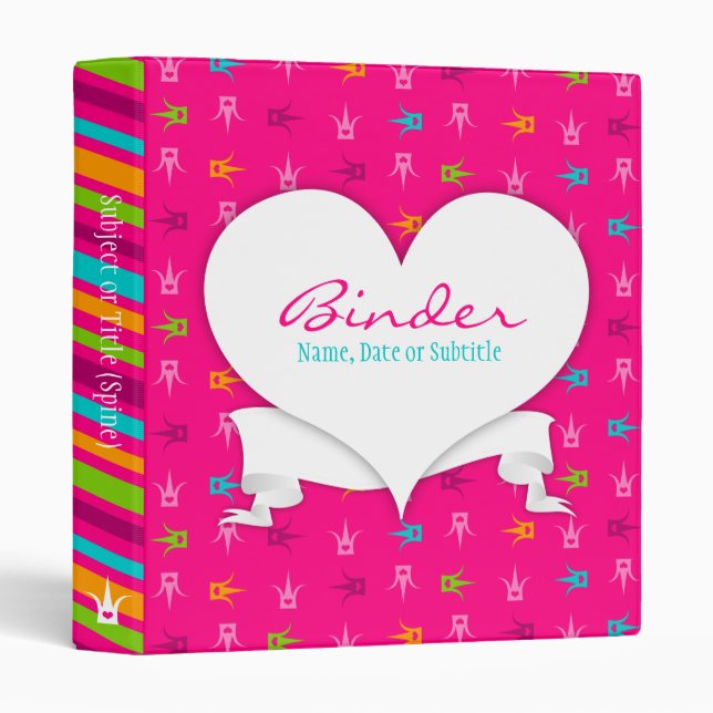 Cute Crowns Heart Binder (Front/Spine)