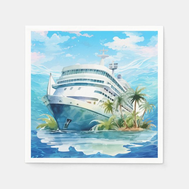 Cute cruise ship beach party napkins (Front)