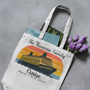 Cute Cruise Ship Orange Yellow Cruise Personalize Tote Bag
