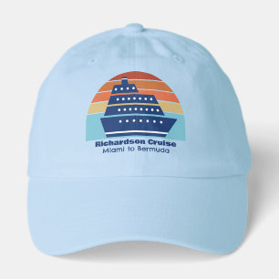 Cute Cruise Ship Sunset Custom Vacation Hat