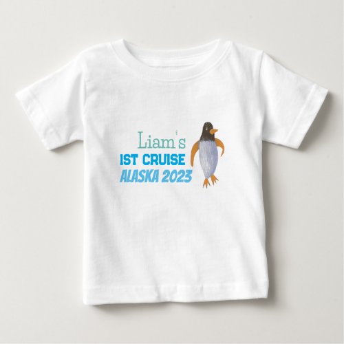 Cute Cruising Alaska Vacation Penguin Boys  Baby T_Shirt