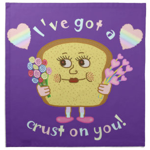 Cute Crust on You Valentine's Day Pun Cloth Napkin