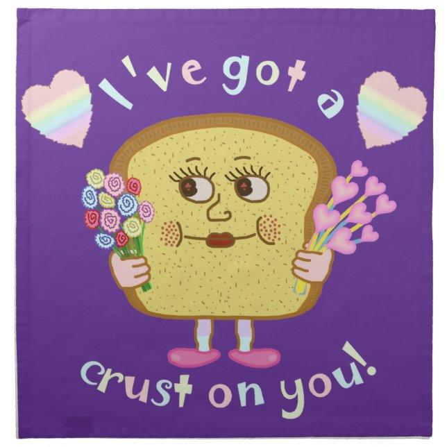 Cute Crust on You Valentine's Day Pun Cloth Napkin (Front)