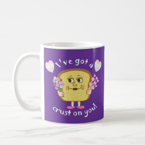 Cute Crust on You Valentines Day Pun Purple Coffee Mug