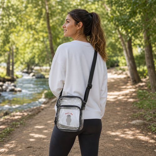 Cute Crying Manatee Save Me Ocean Conservation Clear Crossbody Bag