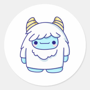 Cute Cryptid Yeti  Classic Round Sticker