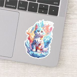 Cute Crystal Fantasy Cat Design Sticker