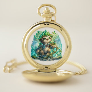 Cute Crystal Sloth Women's T-Shirt | Kawaii Fantas Pocket Watch