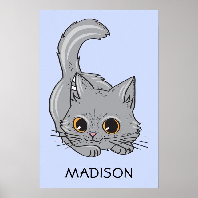 Cute Cta custom name & color poster (Front)