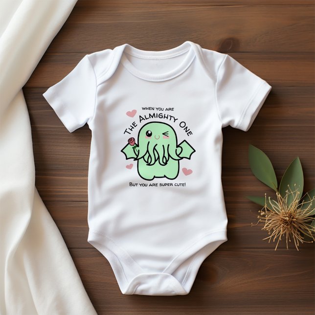 Cute Cthulhu Baby Bodysuit ( From the brilliant mind of master horror writer H.P. Lovecraft comes this Cthulhu baby bodysuit.)