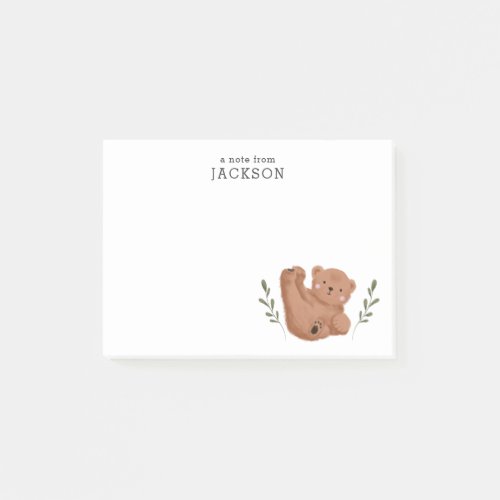 Cute Cub Bear Personalized Post_it Notes