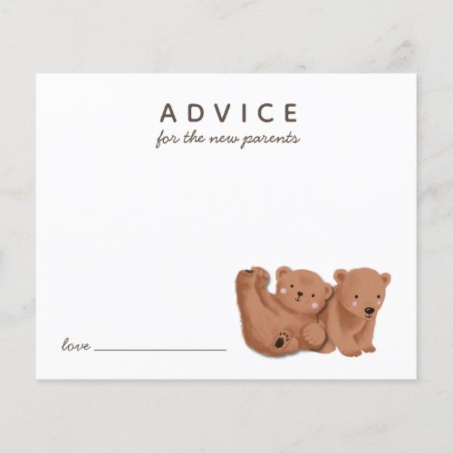 Cute Cub Bear Twins Advice for the New Parents